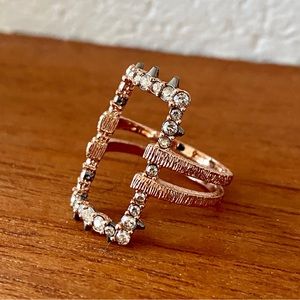 COPY - Alexis Bittar Crystal Encrusted Oversize Link Ring